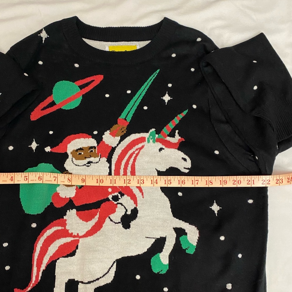 NWOT TIPSY ELVES Unisex Santa Unicorn Ugly Christmas Sweater Size X Large. - Picture 8 of 11